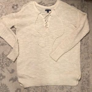 American Eagle Lace Up Sweater